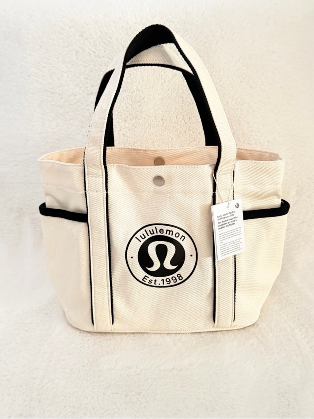 Lululemon Daily Multi-Pocket Mini Canvas Tote with Black Trim - Picture 3 of 13